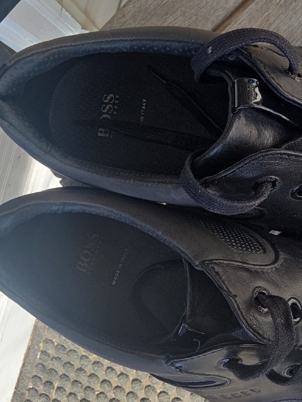 Hugo Boss Mercedes Men's Black Formula 1 F1 Leather Sneakers - Size 43 (US - 10) - Picture 6 of 14